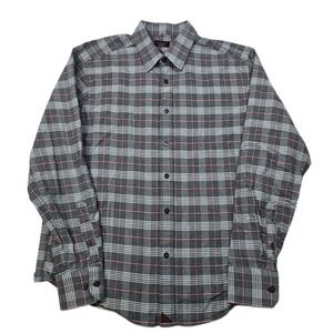 UNTUCKit Soft‎ Cotton Shirt Mens Medium Gray Plaid Long Sleeve Button Down
